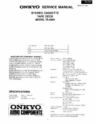 Onkyo TA2000 cassette deck