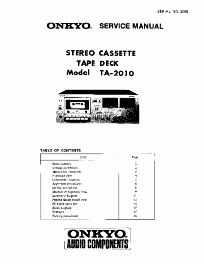 Onkyo TA2010 cassette deck