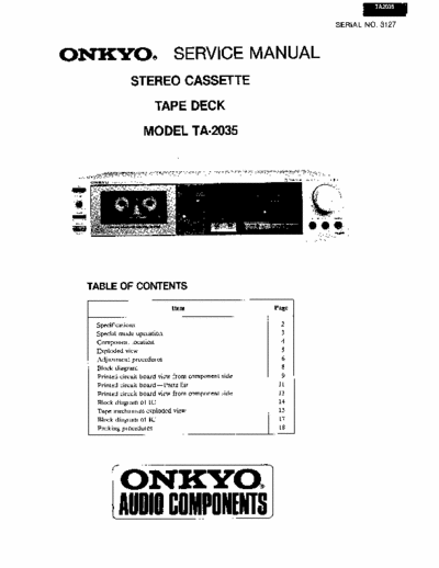 Onkyo TA2035 cassette deck