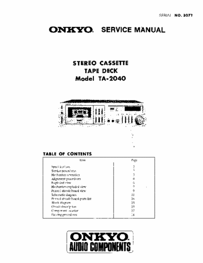 Onkyo TA2040 cassette deck