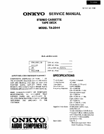 Onkyo TA2044 cassette deck