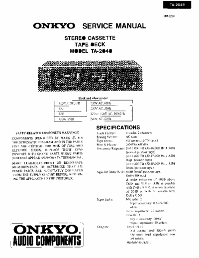 Onkyo TA2048 cassette deck