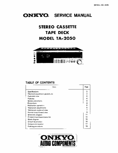 Onkyo TA2050 cassette deck