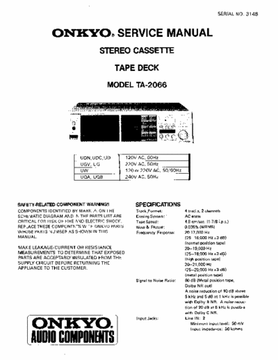 Onkyo TA2066 cassette deck