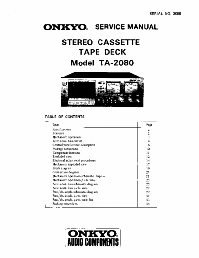 Onkyo TA2080 cassette deck