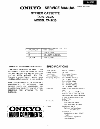 Onkyo TA2120 cassette deck