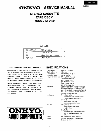Onkyo TA2130 cassette deck