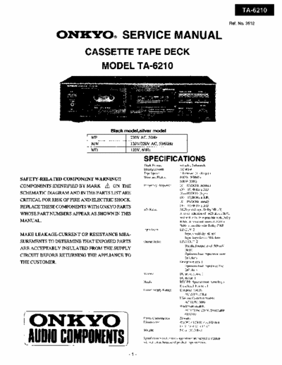 Onkyo TA6210 cassette deck