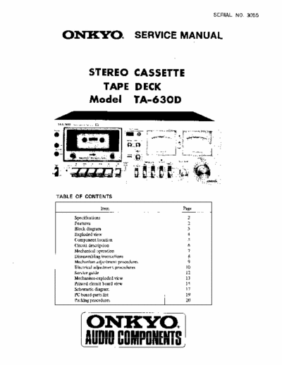 Onkyo TA630D cassette deck