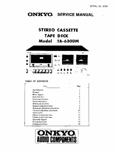 Onkyo TA630M cassette deck