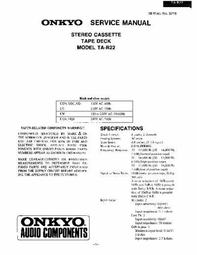 Onkyo TAR22 cassette deck