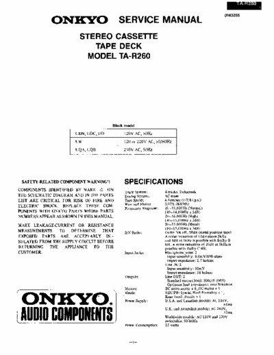 Onkyo TAR260 cassette deck