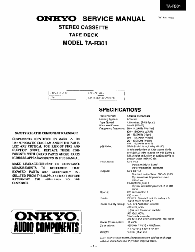 Onkyo TAR301 cassette deck