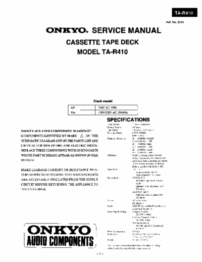 Onkyo TAR410 cassette deck