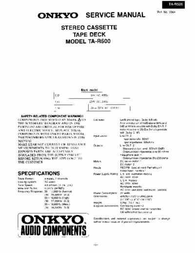 Onkyo TAR500 cassette deck