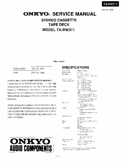 Onkyo TARW311 cassette deck