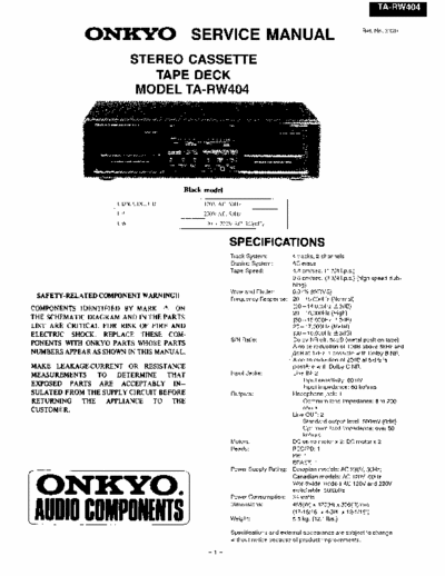 Onkyo TARW404 cassette deck