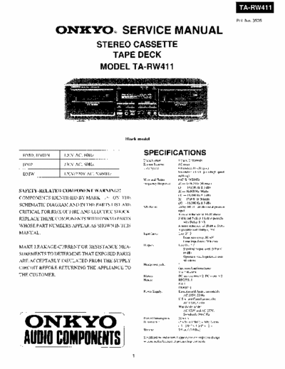 Onkyo TARW411 cassette deck