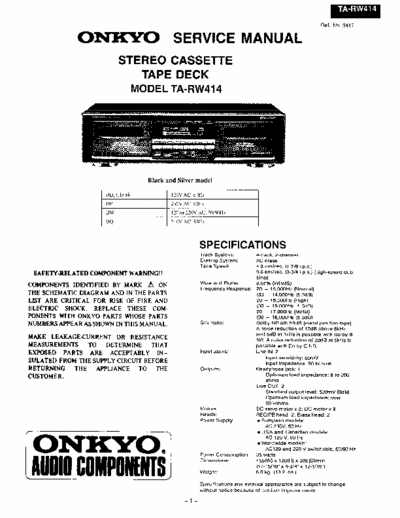 Onkyo TARW414 cassette deck