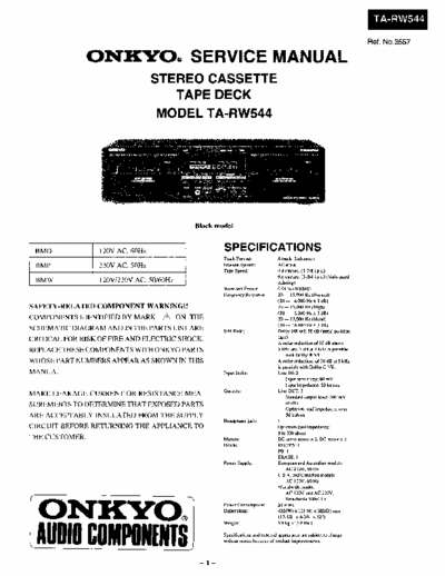 Onkyo TARW544 cassette deck