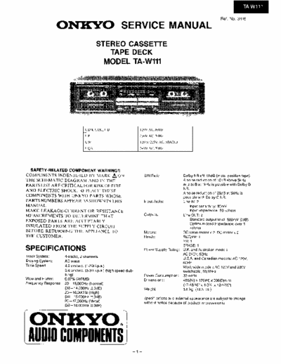 Onkyo TAW111 cassette deck
