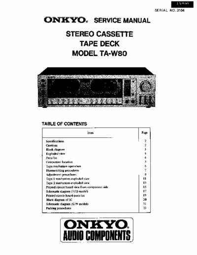 Onkyo TAW80 cassette deck