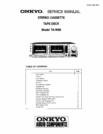 Onkyo TAW88 cassette deck