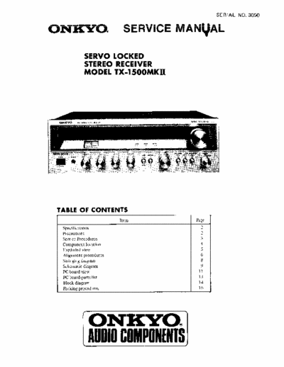 Onkyo TX1500MkII receiver