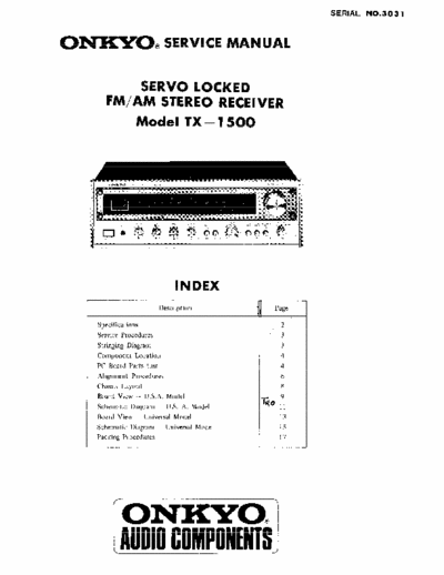 Onkyo TX1500 receiver