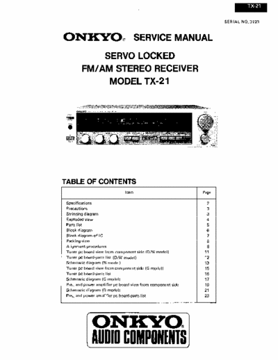 Onkyo TX21 receiver