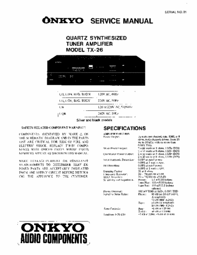 Onkyo TX26 receiver