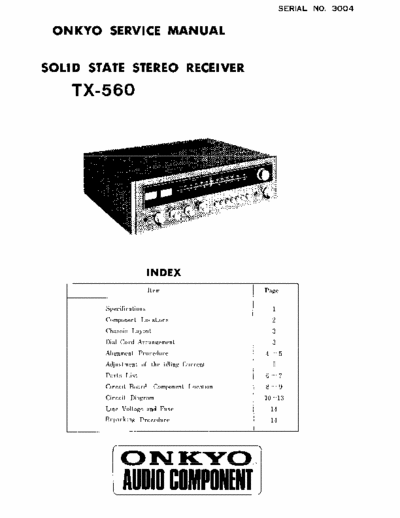 Onkyo TX560 receiver