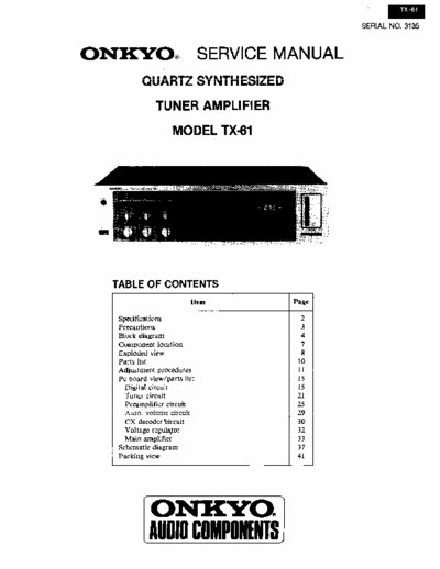 Onkyo TX61 receiver