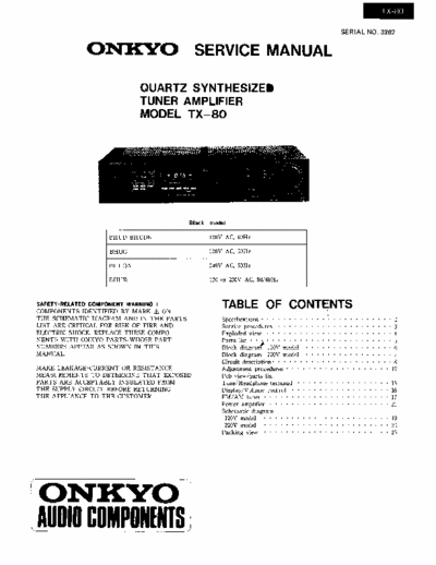 Onkyo TX80 receiver