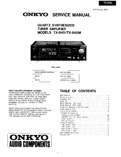 Onkyo TX840 receiver