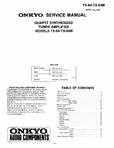 Onkyo TX84 receiver