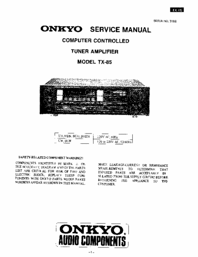 Onkyo TX85 receiver