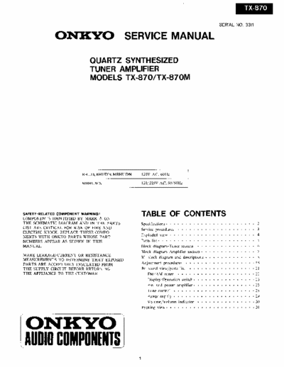 Onkyo TX870 receiver