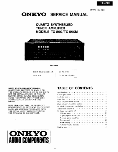 Onkyo TX890 receiver