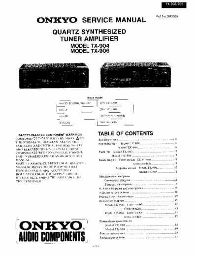 Onkyo TX904, TX906 receiver