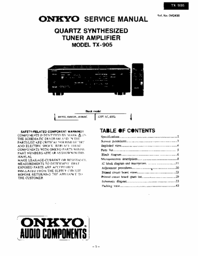 Onkyo TX905 receiver