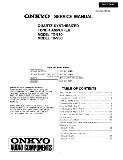 Onkyo TX910, TX930 receiver