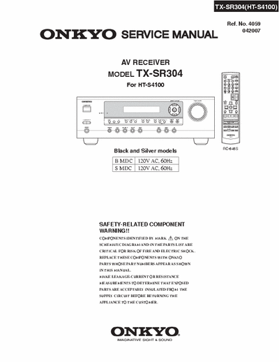 Onkyo TXSR304 receiver