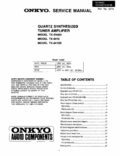 Onkyo TX8410, TXSV424 receiver