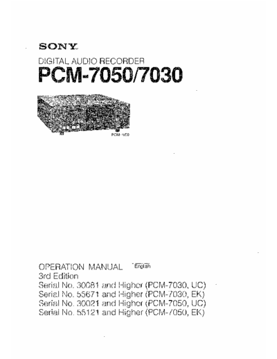 SONY PCM-7030/7040/7050 Operation Manual