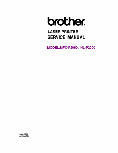 Brother HL-p2000 service manual brother hl-p2000