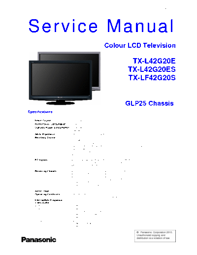 PANASONIC TX-L42G20E, TX-L42G20ES, TX-LF42G20S power TNP8EP103