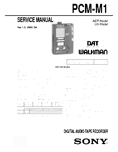 SONY PCM-M1 Service manuals