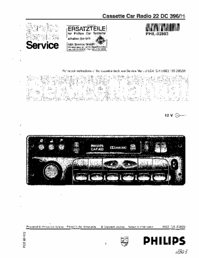 PHILIPS 22dc396-75 Service Manual