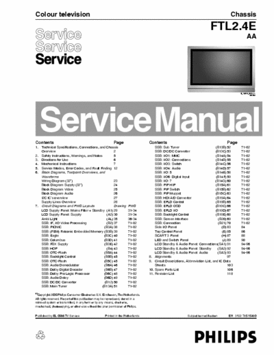 PHILIPS LCD FTL2.4E AA lcd tv Service Manual